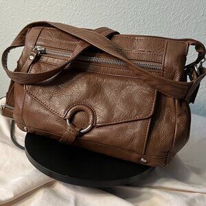 Great American Leatherworks Brown 3-Compartment Shoulder Bag Purse